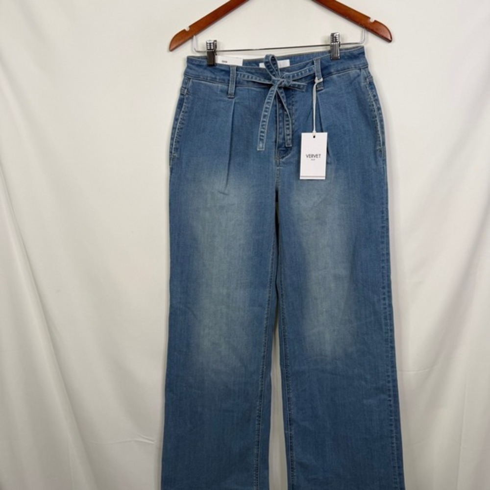 Wide Leg Paperbag Waist Jeans - Blue - Picture 8 of 9